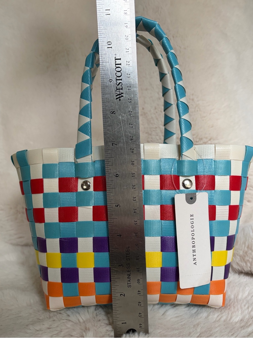 Anthropolgie Mini Woven Basket Tote - Picture 7 of 8